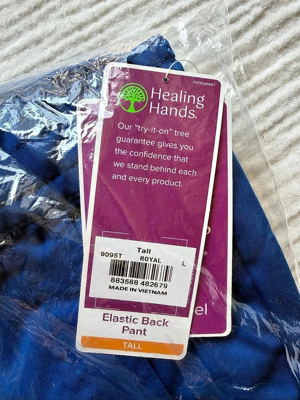 NEW Healing Hands Blue Scrubs Pants Blue Size Large Tall NWT - Picture 2 of 3
